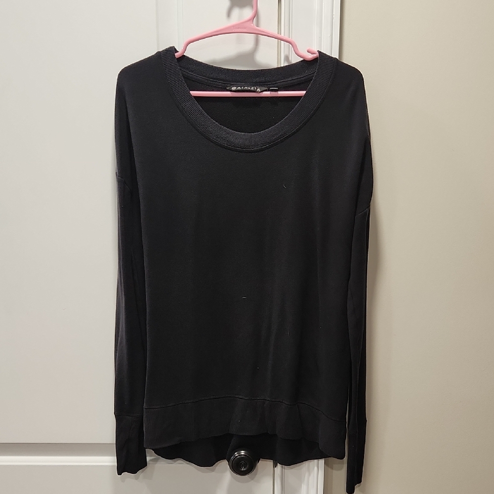 Athleta Black Ribbed Knit Top